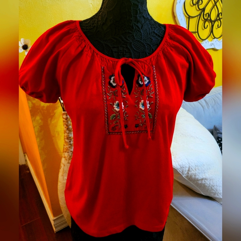 Beautiful Cotton Blend peasant girl top